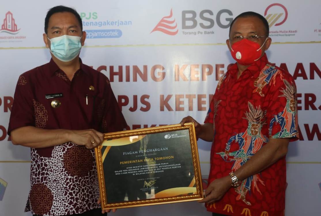 Tomohon Penghargaan BPJS Naker