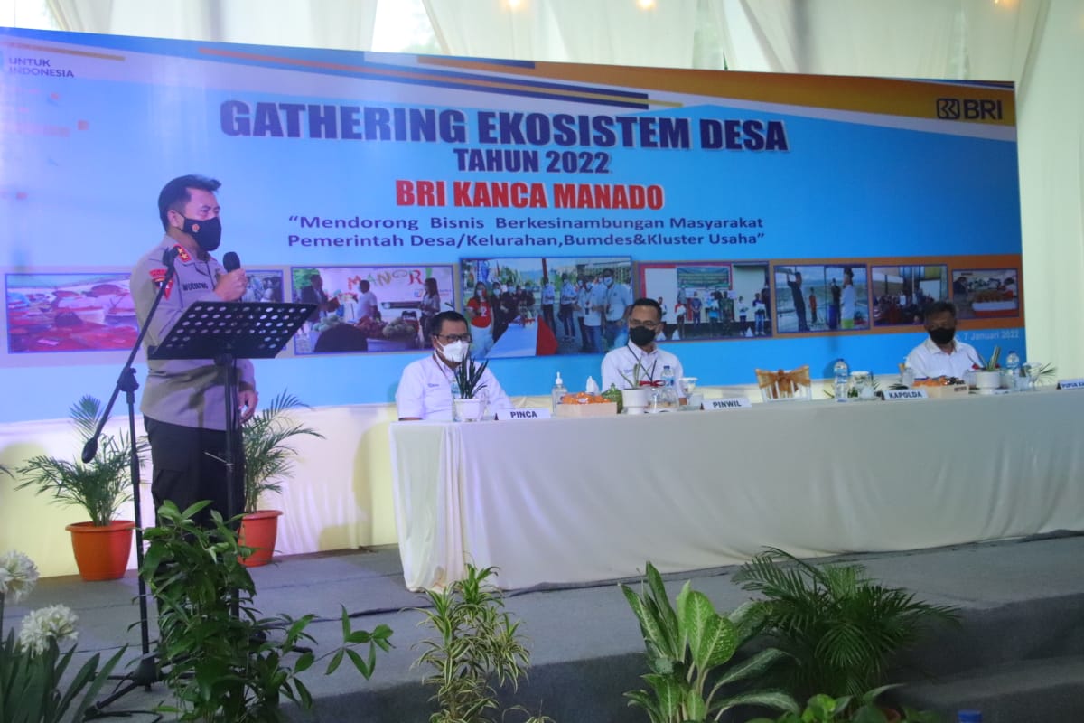 Kapolda Sulut dalam Gathering Ekosistem Desa Tahun 2022 BRI Cabang Manado