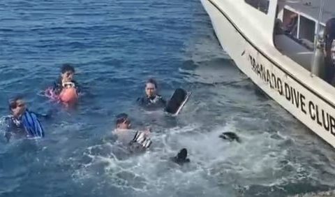 pengibaran bendera laut manado